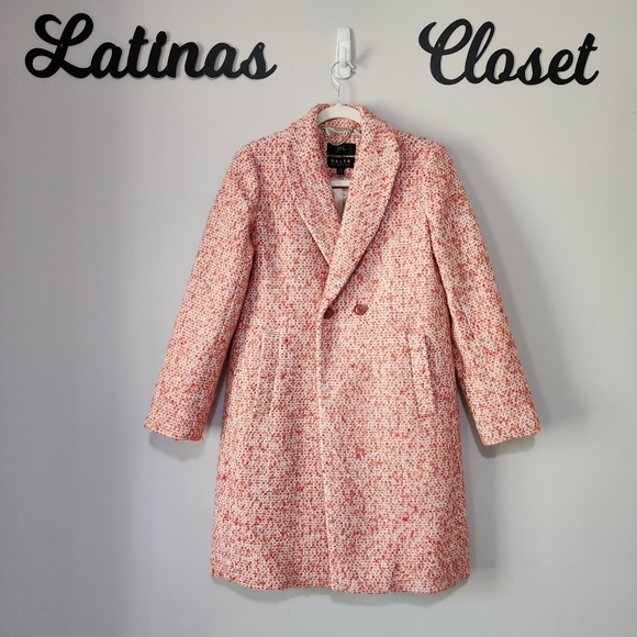 J. Crew Daphne in Italian Tweed Topcoat Faded Guava Nayla Size 0 - Picture 3 of 11